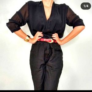 Aritzia silk small black beau blouse